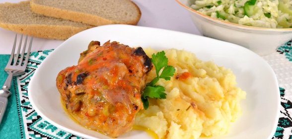 Бедрышки куриные фаршированные грибами