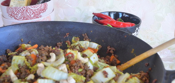 Рис-карри с бараниной и овощами