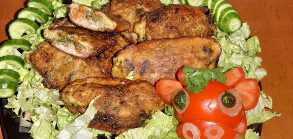 Рыбные рулеты с овощами