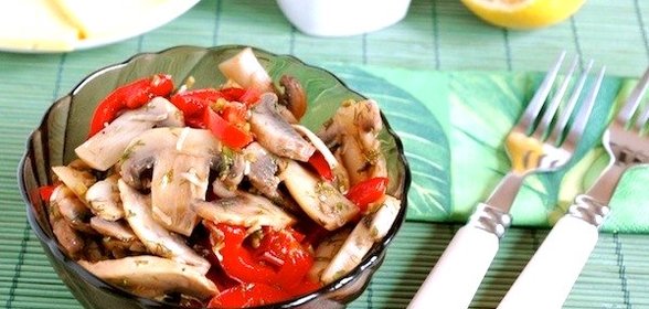 Шампиньоны быстрые с перцем
