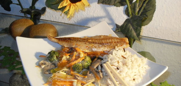 рыбное филе с папайя