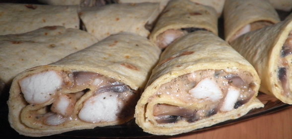 Закусочные рулетики с курицей в лаваше