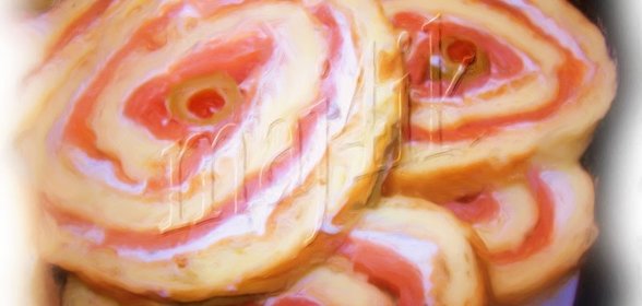 Нежный закусочный рулет Рыбка из заварного теста (праздничный вариант)