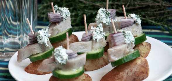 Канапе с картофельными дольками