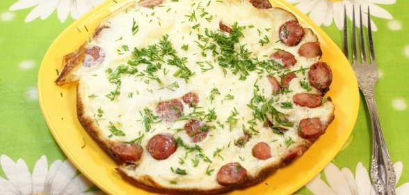 Омлет с охотничьей колбаской