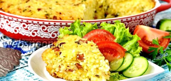 Рисовая запеканка с ветчиной и сыром