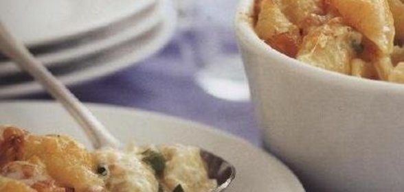 Макароны-«ракушки» с ветчиной и сыром