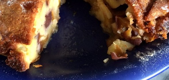 Пирог-перевертыш с персиками