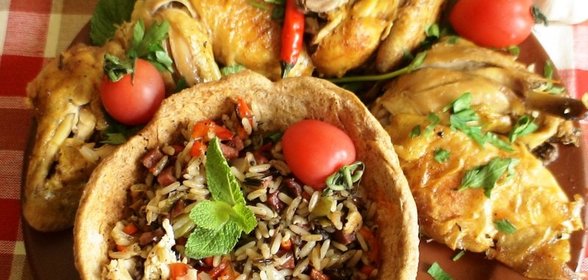 Курочка фаршированная рисом