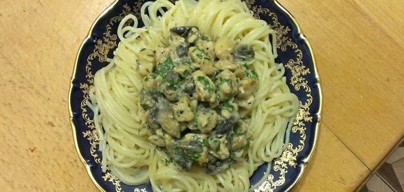 Вешенки с вермишелью