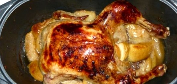 Курица в утятнице в духовке
