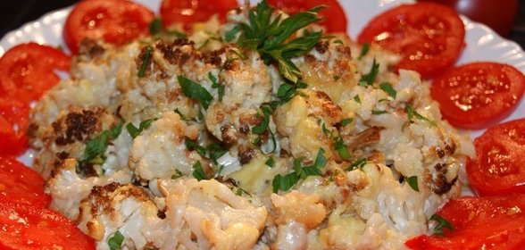 Запеченая цветная капуста с сыром и сливками