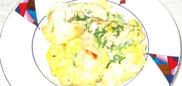 Омлет с курицей и цветной капустой