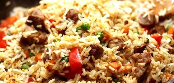 Рис со свининой и овощами