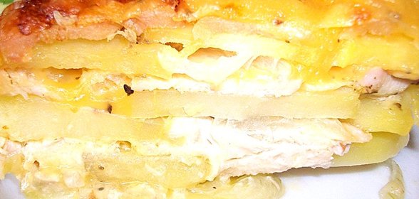 Картошка с мясом и сыром в духовке