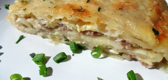 Бурек по сербски(с мясом и сыром)