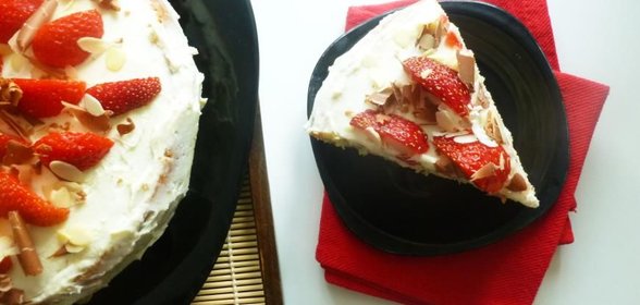 Пирог с клубникой и белым шоколадом