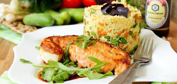 Кус кус с овощами и семгой