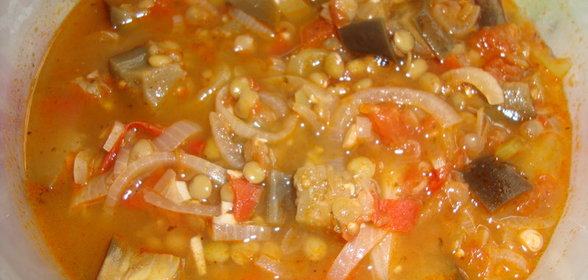 Рагу с чечевицей