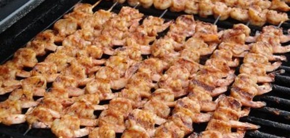 Креветки с чесноком и имбирем на Гриле