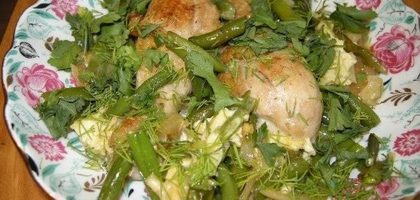 Маринованная куриная грудка с овощами