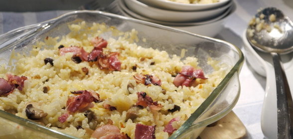 Грибное ризотто из духовки