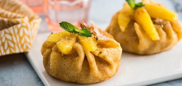 Пирожные из блинчиков с апельсинами