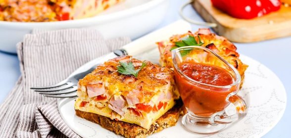 Омлет с ветчиной и овощами