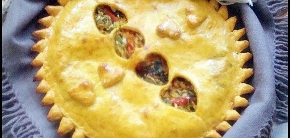 Овощной пирог: морковное тесто+свежие овощи
