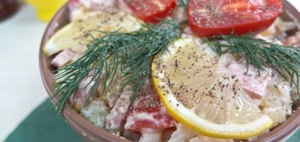 Рыба с картофелем в сметанном соусе