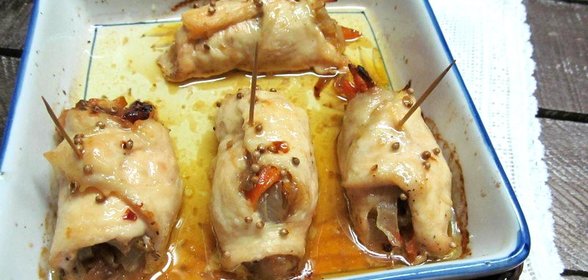 Куриные рулеты с овощной начинкой