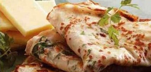 Тонкие блины с зеленью