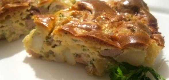 Заливной пирог с курицей