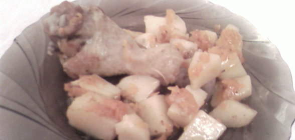 Мягенькая курица - голени с овощами