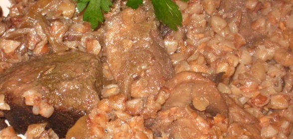 «Бистро» - гречка с печенью и грибами