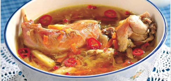 Суп из кролика с каштанами