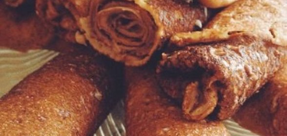 Блинные рулеты с шоколадной пастой