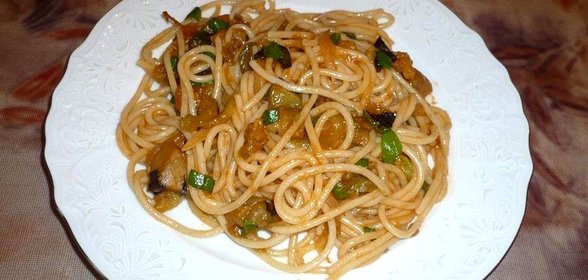 Спагетти с баклажанами