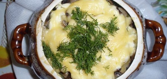 Мясо в горшочках с картошкой