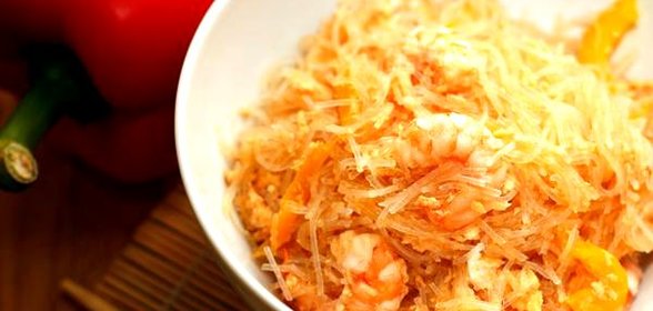 Лапша с креветками