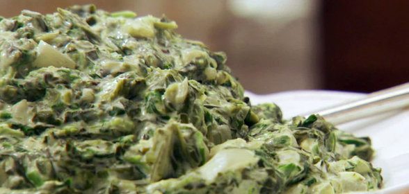 Шпинат с сливочным сыром