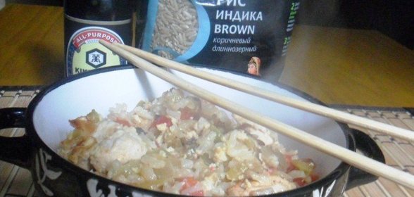 Као Пад Гай - тайский рис с курицей