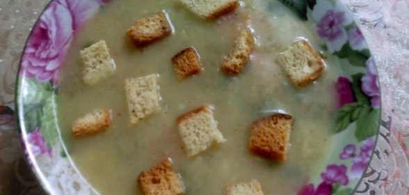 Суп пюре из картофеля с гренками по японски