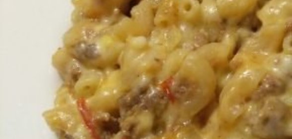 Макароны «Чизбургер» с мясным фаршем и сыром