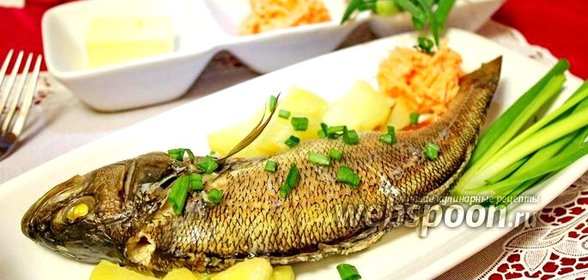 Окунь с картофелем на пару