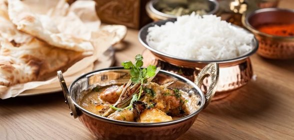 Джига пасанда, креветки в соусе кешью