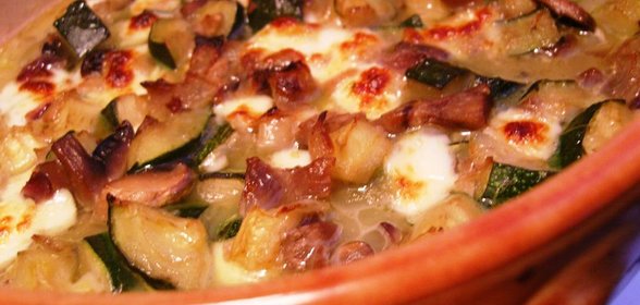 Цукини и шампиньоны запеченые с сыром Моцарелла