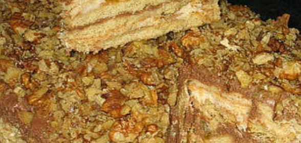 Торт без выпечки из печенья с творогом