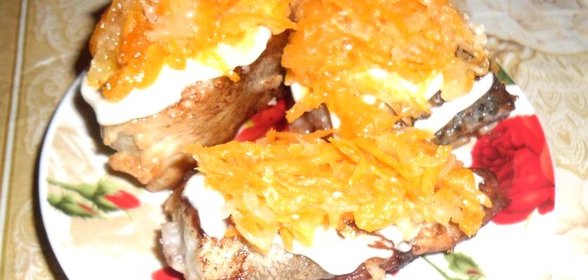 Рыба с майонезом и овощами