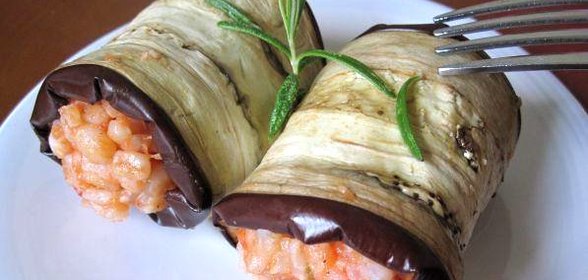 Ризотто в баклажане